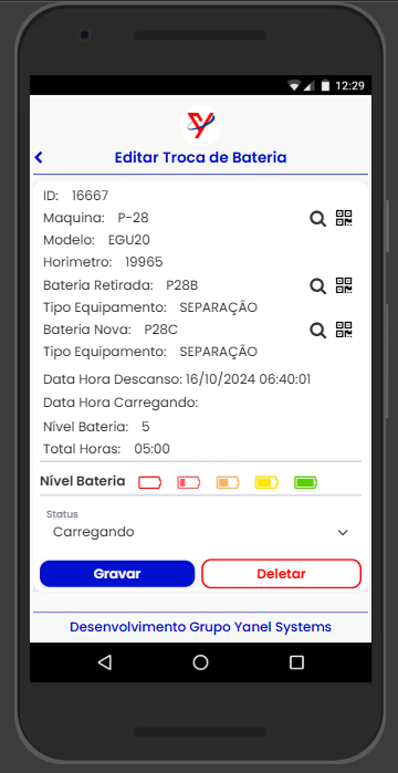 Edição de uma troca registrada